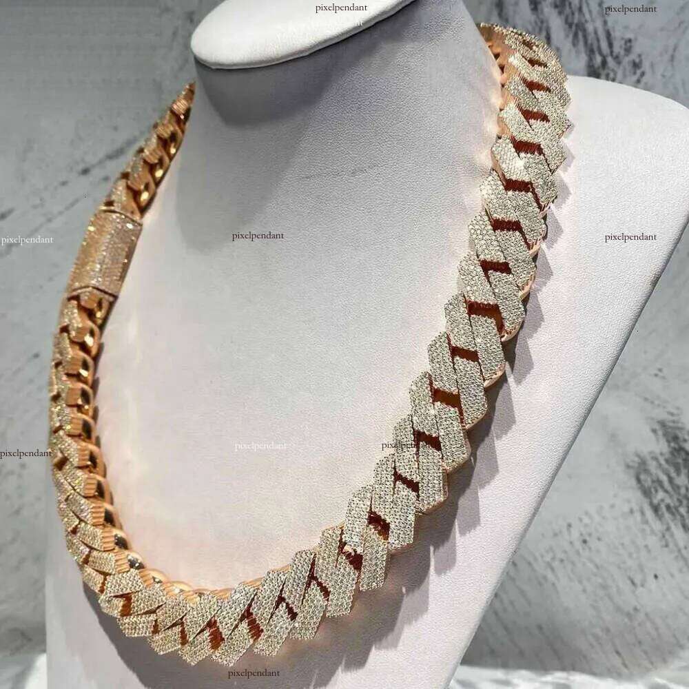 moissanite necklace designer jewelry cuban k chain Iced Out Pass Dia Tester Sterg Sier Necklace Vvs Moissanite chains for men necklaces20mm