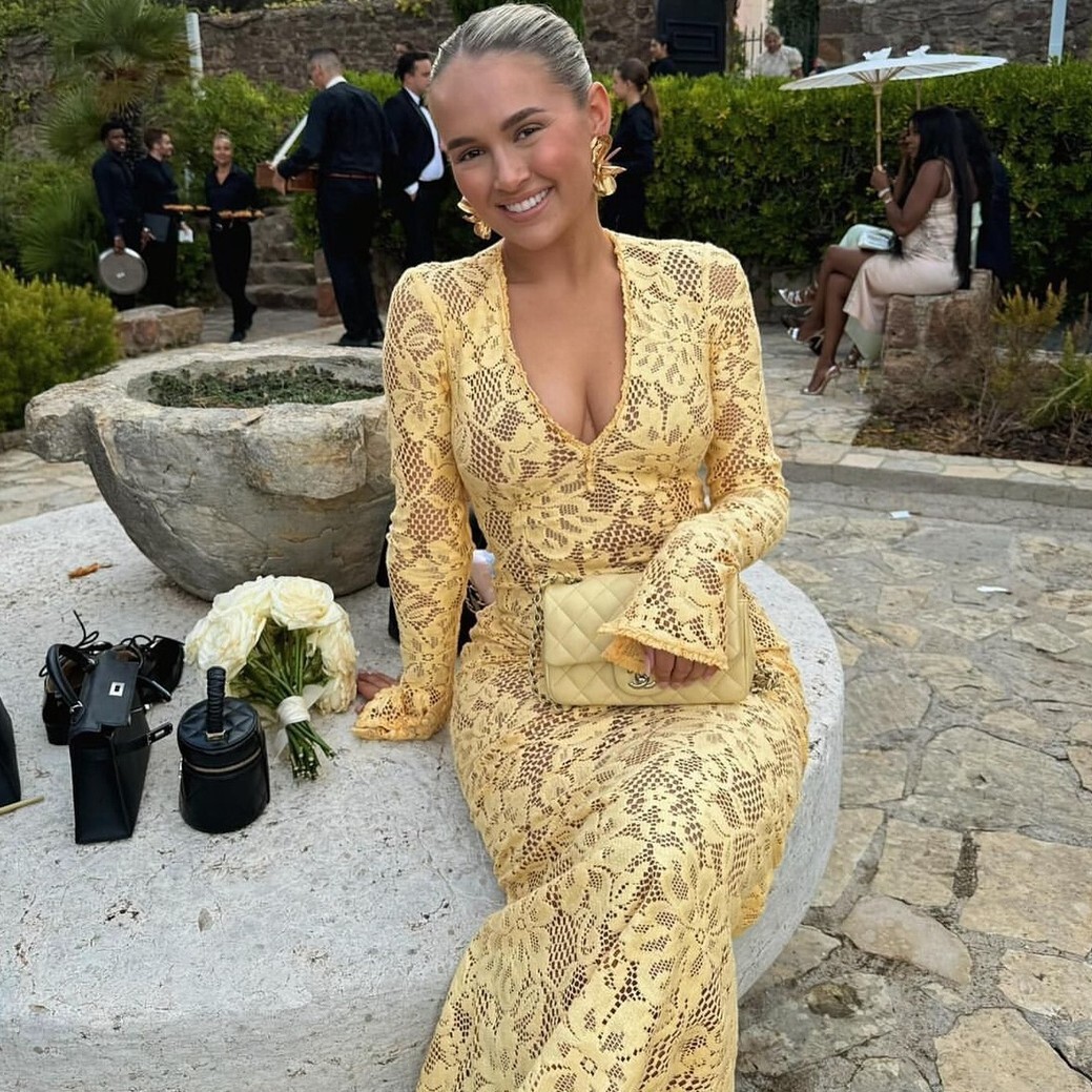 2025 trend European and American sexy fashion new deep V-long sleeved mesh hollow mermaid dress new designer dress