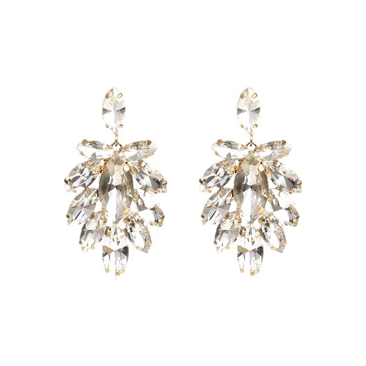Y2K Millennial Girl Style Euro American New Arrival Glass Diamond Encrusted Dangle Earrings Trendy Edgy Statement Jewelry for Women