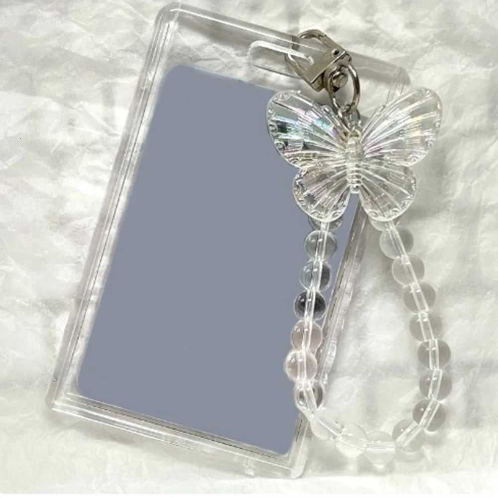 3 Inch Crystal Butterfly Acrylic Card Holder Photocards Display Credit ID Bank Card Protective Case Keychain Pendant Fashion G250802