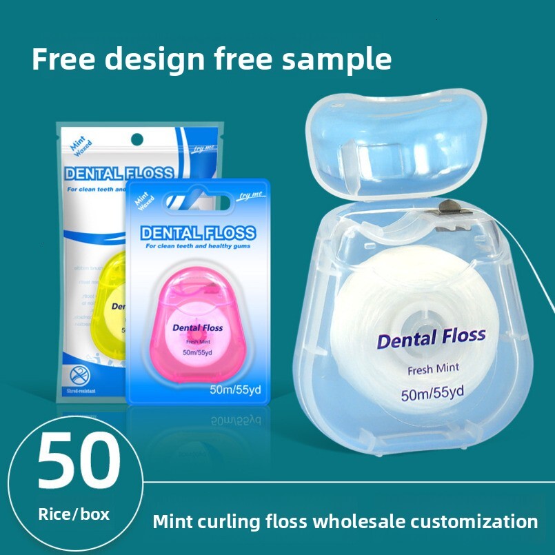 Dental Floss 50m, Mint Flavor Orthodontic Floss Oral Care