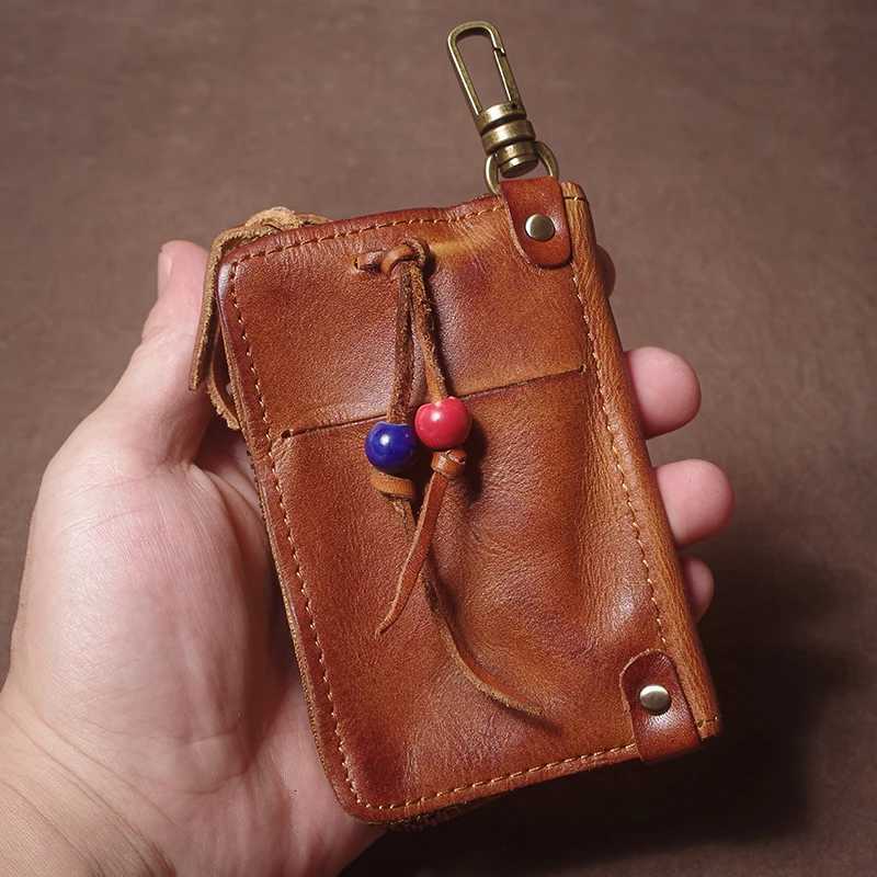 GURO Luxury Brand Genuine Leather Key Bag Multifunctional Waist Hanging Card Holder Coin Purse for Men and Women Car Key Case Organizer G250802