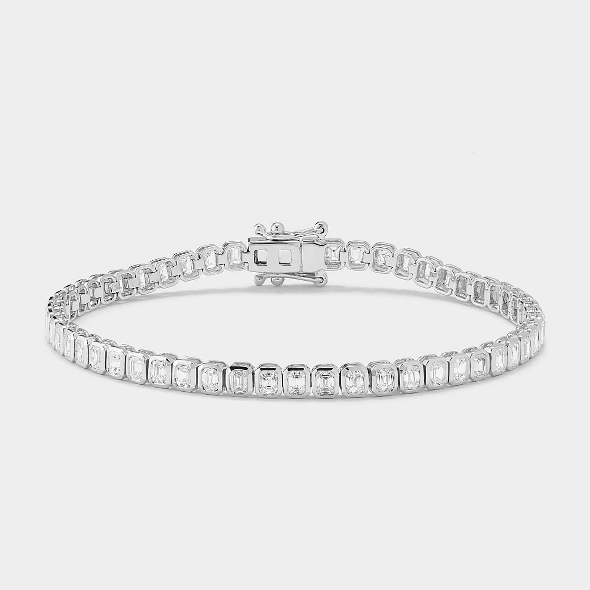 VOAINO Popular 2025 Vs Diamond Chain Round Shape 3mm 4mm Lab Grown Diamond CVD HPHT 14k Solid Gold Tennis Bracelet