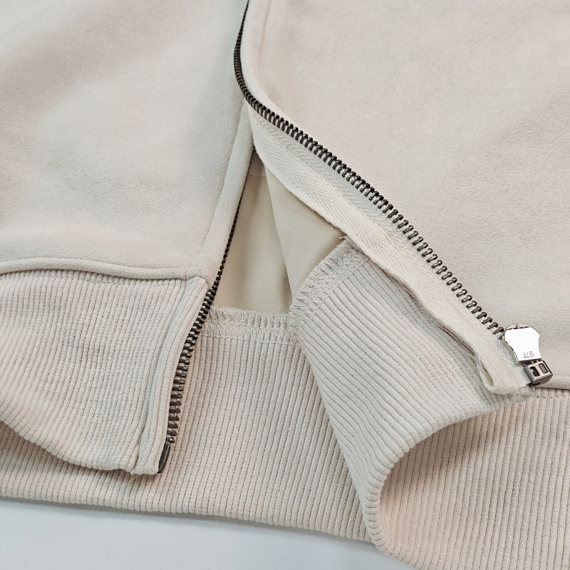 Personalized Autumn Zipper hooded jacket Suede fabric - Cozy Hooded Jacket with Custom Design Options