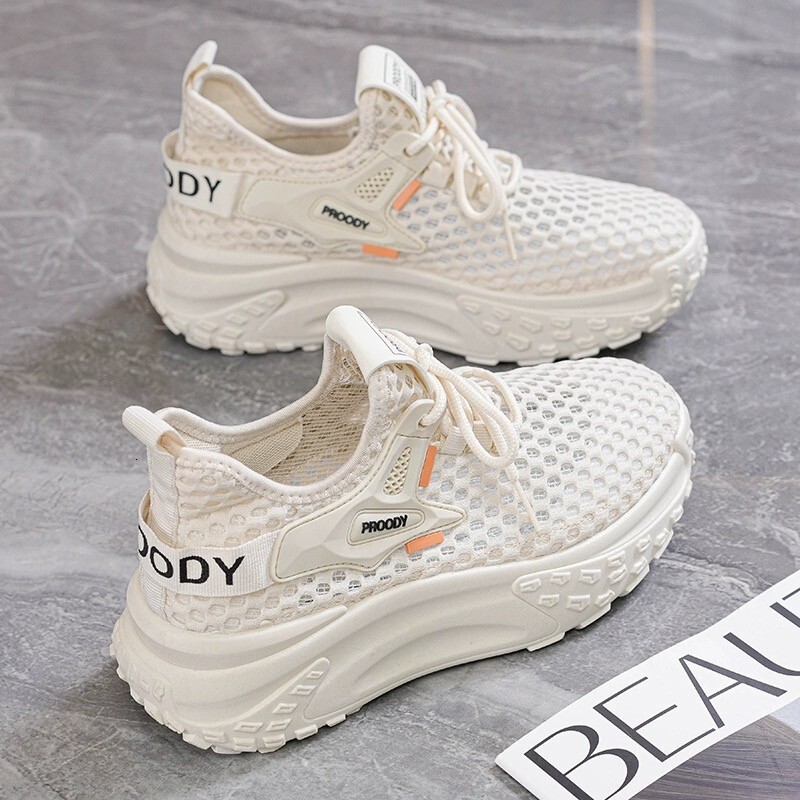 2024 New Women's Summer Breathable Mesh Dad Sneakers with Thick Soles for Height Increase and Running ddmythur