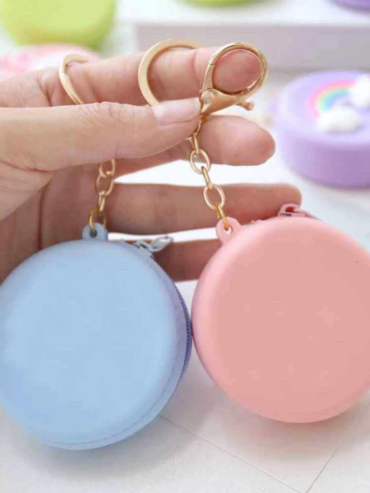 Korea Cute Coin Wallet Case Round Silicone Girl Kids Coin Bag Small Women Girls Key Bag Mini Headset Bag Purse Kid Gift G250802