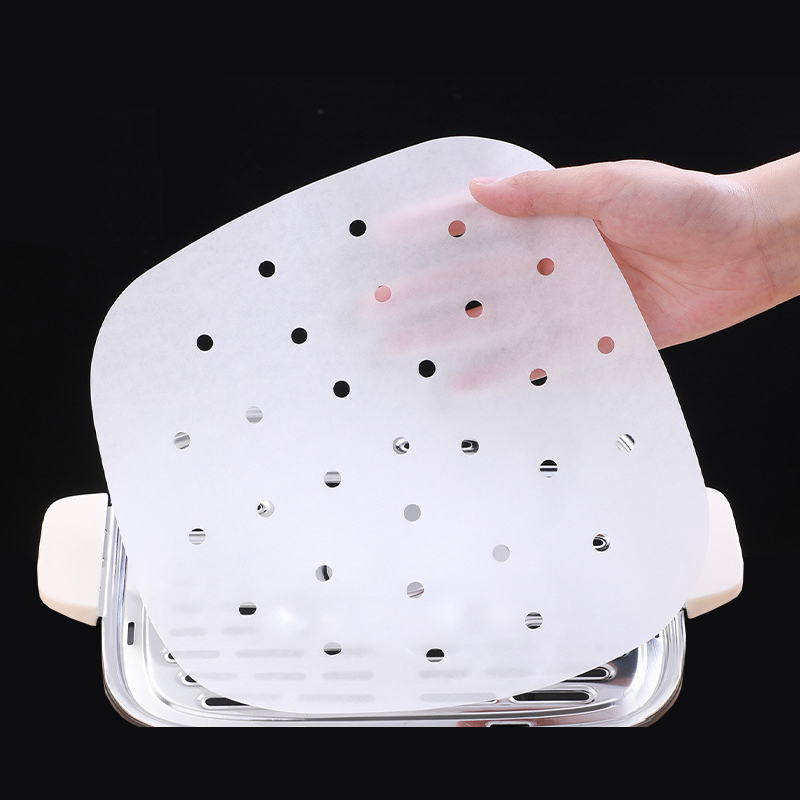 100 sheets of steamer paper air fryer paper square silicone oil paper baking paper thickened food grade oil absorption and antistick