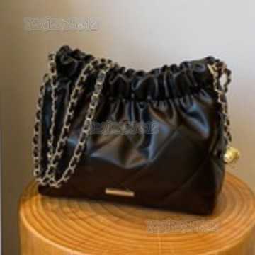 Soft Leather Large Capacity Fashion Pleated Chain Shoulder Bag 2025 Summer New Stylish Casual Bag Drawstring Crossbody Bag H250804