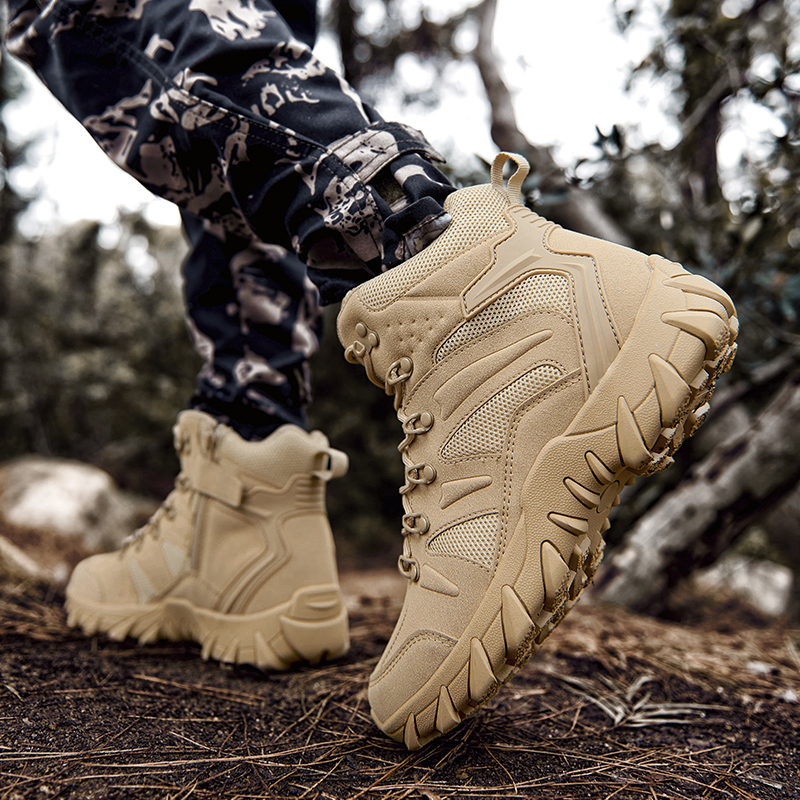 702- Men's waterproof and wear-resistant outdoor hiking shoes, anti slip assault shoes, men's off-road climbing sports combat boots