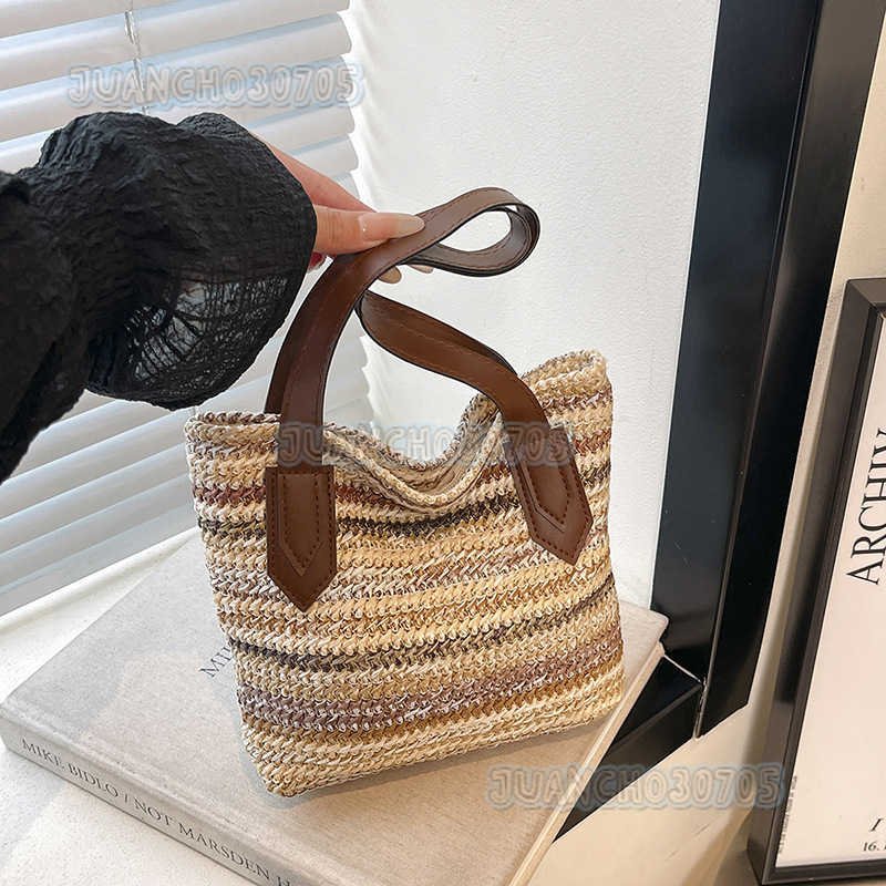 Trendy Large Capacity Straw Bag for Women 2025 New Summer Casual Woven Beach Vacation Shoulder Bag H250804
