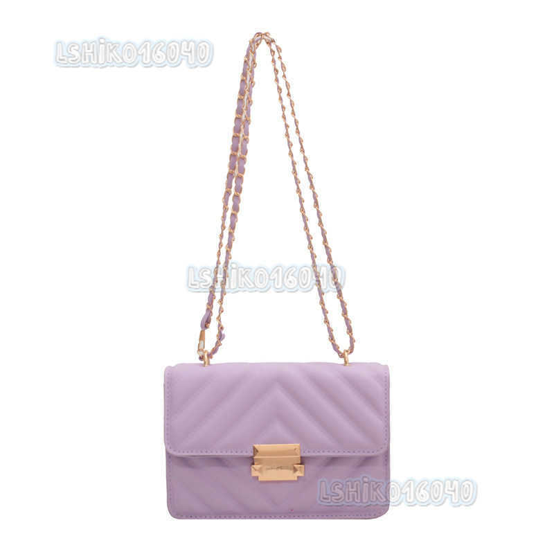 Bag Female Fashion Messenger Bag Red Super Fire Candy Color Chain Small Square Bag Small Crowd Stripe Messenger Bag Tide H250804