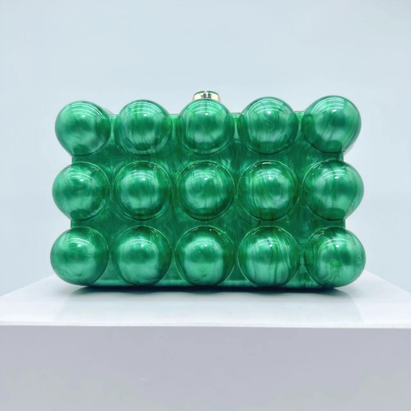 Elegant Pearlescent Acrylic Shoulder & Messanger Combo Handbag Trendy Evening Accessory