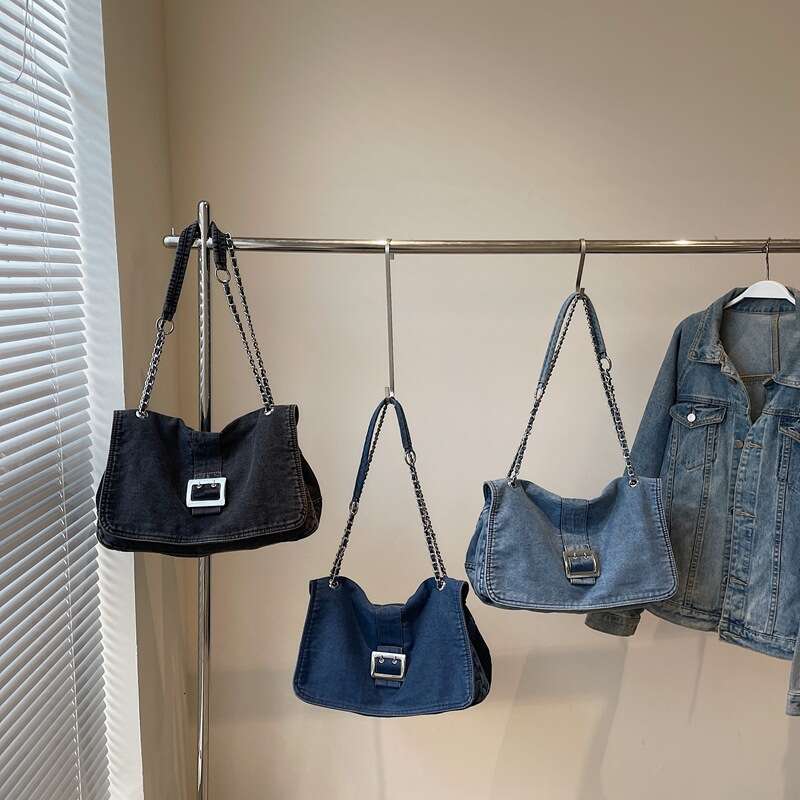 Denim Women 2025 designer New Fashion Large Capacity Chain Shoulder High-end bags Commuter Tote Bag