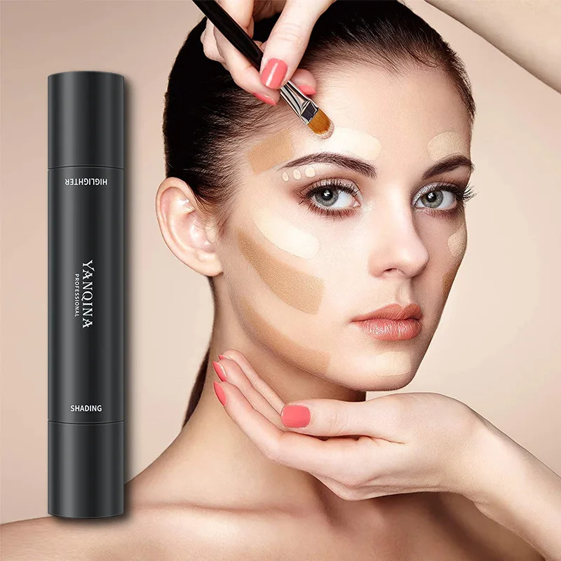 Double-headed Contour Stick Face Brown Bronzer Foundation Make Up Pen Smooth Contour Shadow Highlight Concealer Cosmetics 250730