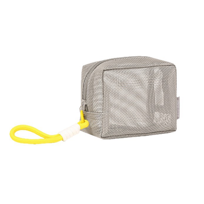 Grey grid portable makeup bag for travel, washing, multi-purpose cosmetics storage bag with hanging rope swissmilitary