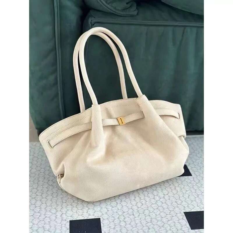 Large Capacity Olive Green Niche Handbag Tote New Autumn Winter Matte Dumpling Commuter Shoulder Bag