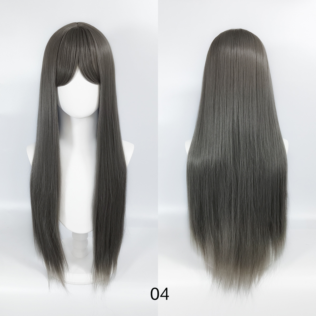 Japanese style long straight hair with air bangs face-framing wig, fashionable cosplay full headpiece