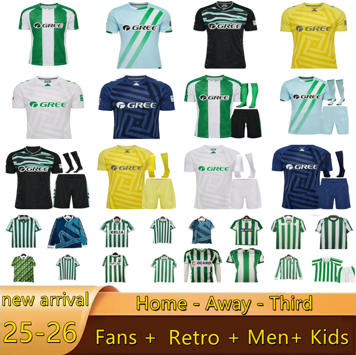 2025 2026 real betis Soccer Jerseys ISCO ANTONY VITOR ROQUE BAKAMBU HERNANDEZ B.IGLESIAS AYOZE 1995 97 Retro L.HENRIQUE WILLIAM PEZZELLA Football Shirts Men Kids Kit