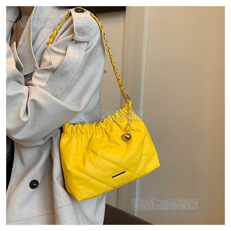 Soft Leather Large Capacity Fashion Pleated Chain Shoulder Bag 2025 Summer New Stylish Casual Bag Drawstring Crossbody Bag H250804