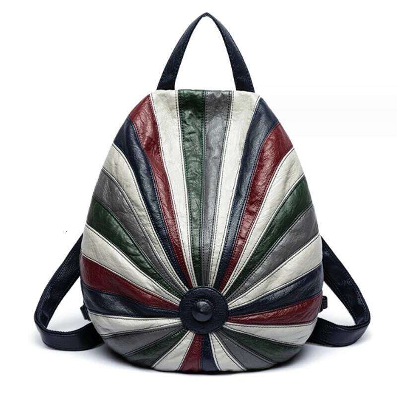 Multi color patchwork backpack fashion colorful watermelon large hat rainbow women shoulder bag