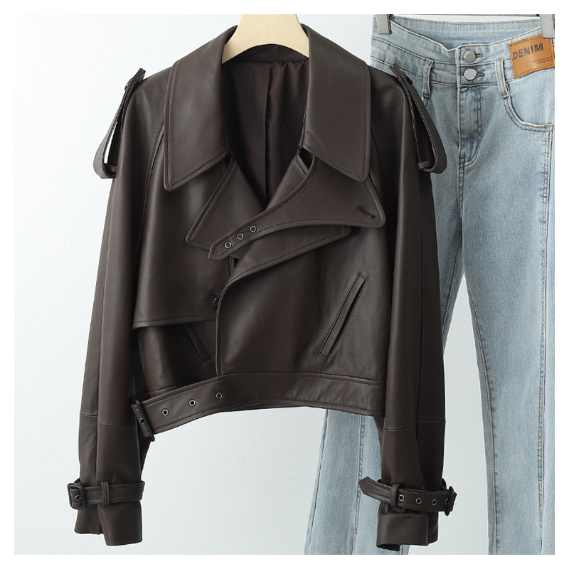 Hot selling American street retro high-end leather jacket short jacket