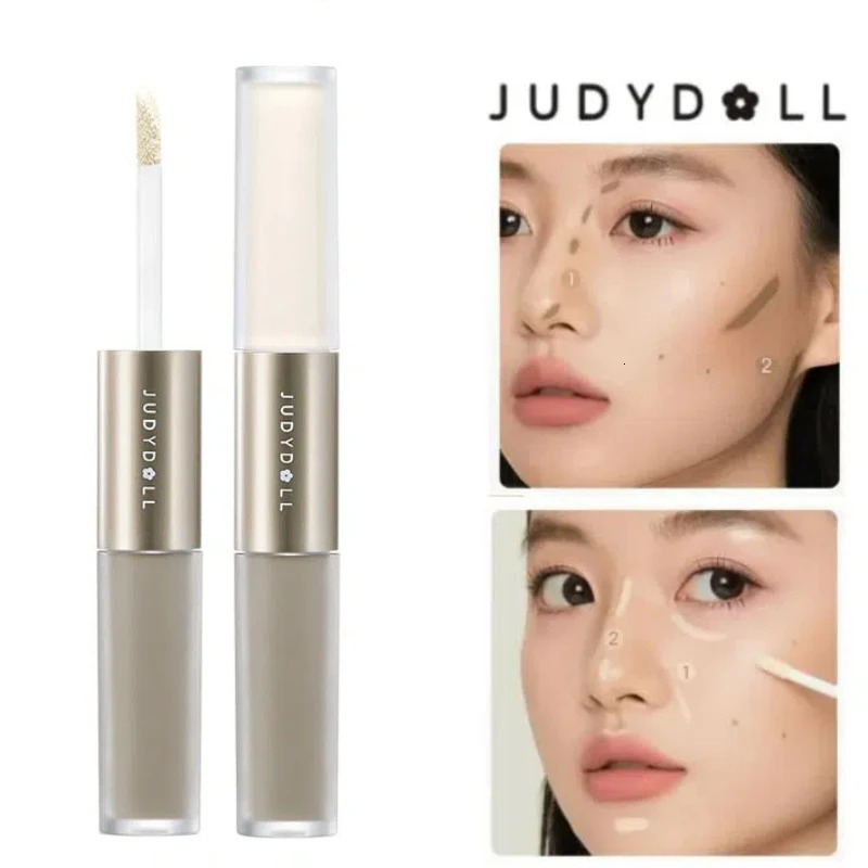 Judydoll Dual Head Highlighter Contouring Liquid Matte High Gloss Face Bronzer Contour Stick Nose Shaping Pen Cosmetics Makeup 250730