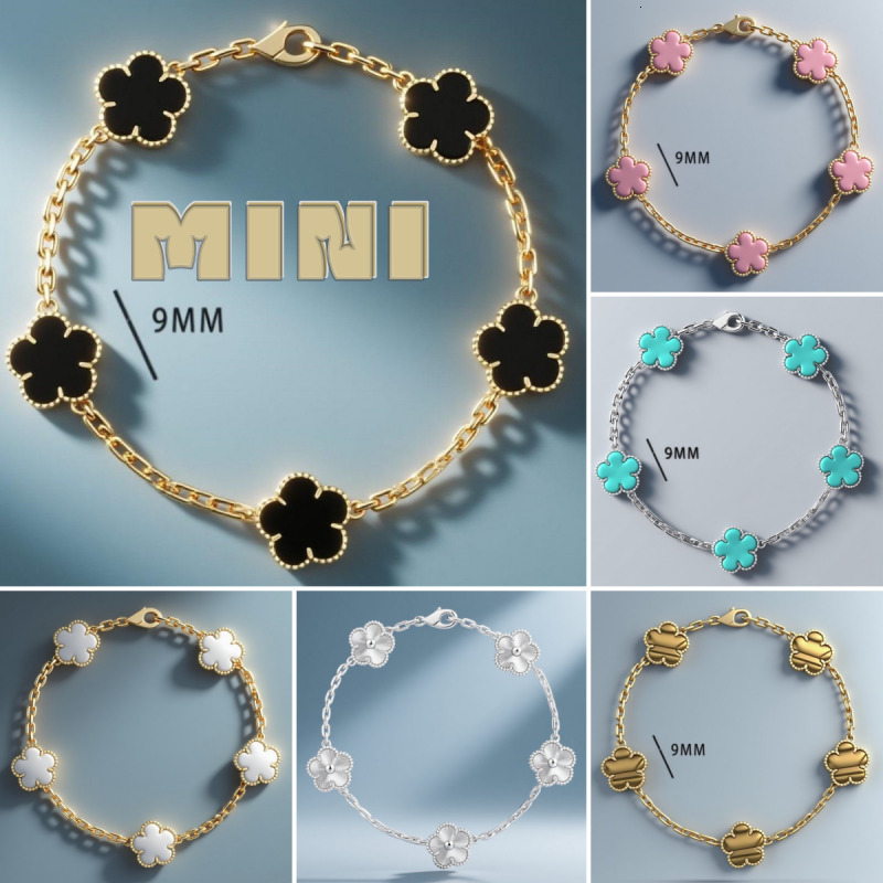 Clover bracelet luxury jewlery designer for women charm bracelet party copper 9mm mini flower bracelet mother of pearl luxury designer jewelry clover gold gifts