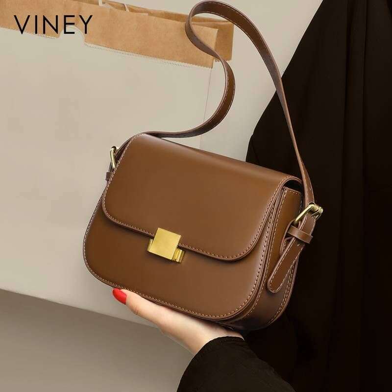 VINEY Ladies 2025 New Crossbody Tofu Single Shoulder Armpit Small High-grade Genuine Leather Women's Bag