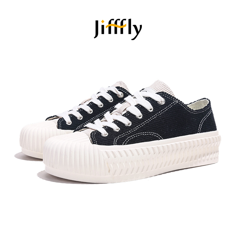 Jiffffly Canvas Shoes for Women - Fall/Winter Collection High Platform Ins Trendy Casual Sneakers