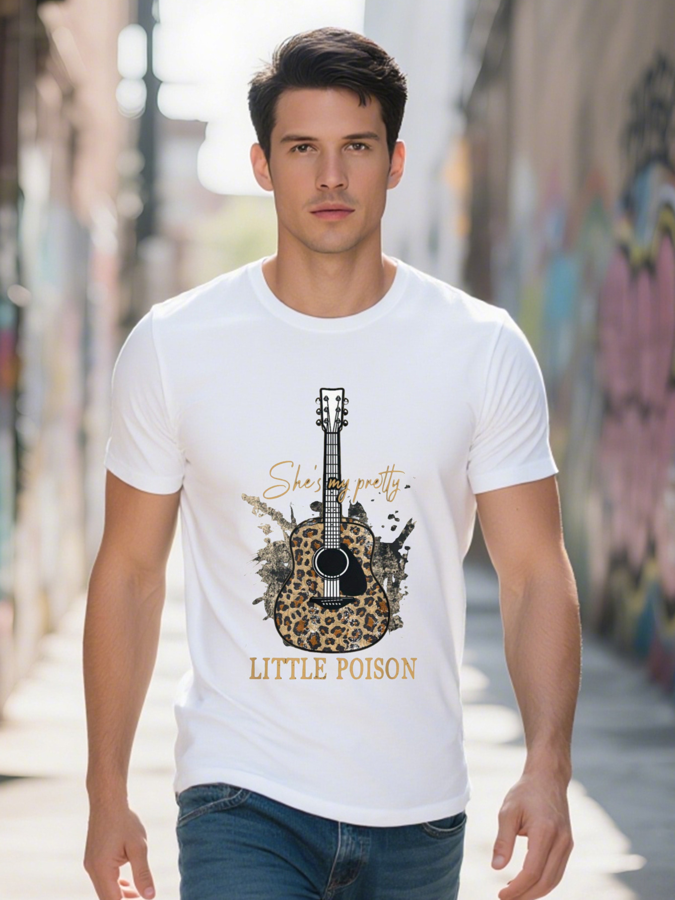 Pretty Little Poisons Classic Guitar Music T Shirt funny graphic tee for men and women Cotton Breathable Fabric short
