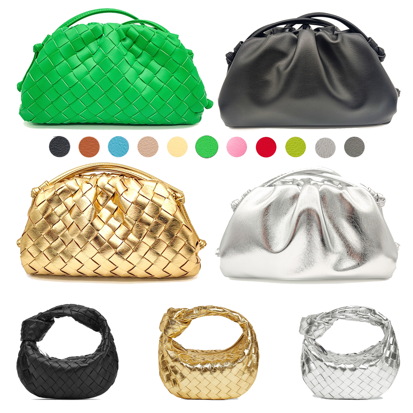 10A Designer bags for women genuine leather Mini pouch clutch Bags lady handbag weave crossbody Shoulder cloud Bag fashion cloud tote Gold Silver Luxury bag Wallets