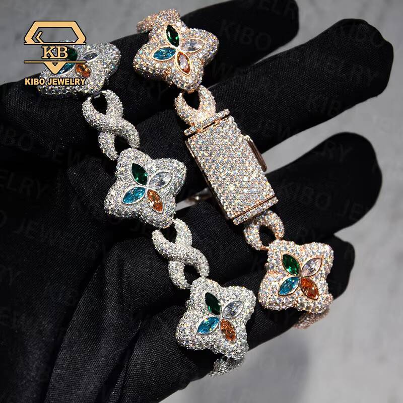 2025 Designer necklace Hip Hop Chaine High Quality S925 22mm Silver Four Leaf Clover Infinitely Bracelet Moissanite Tennis Chains Bracelet