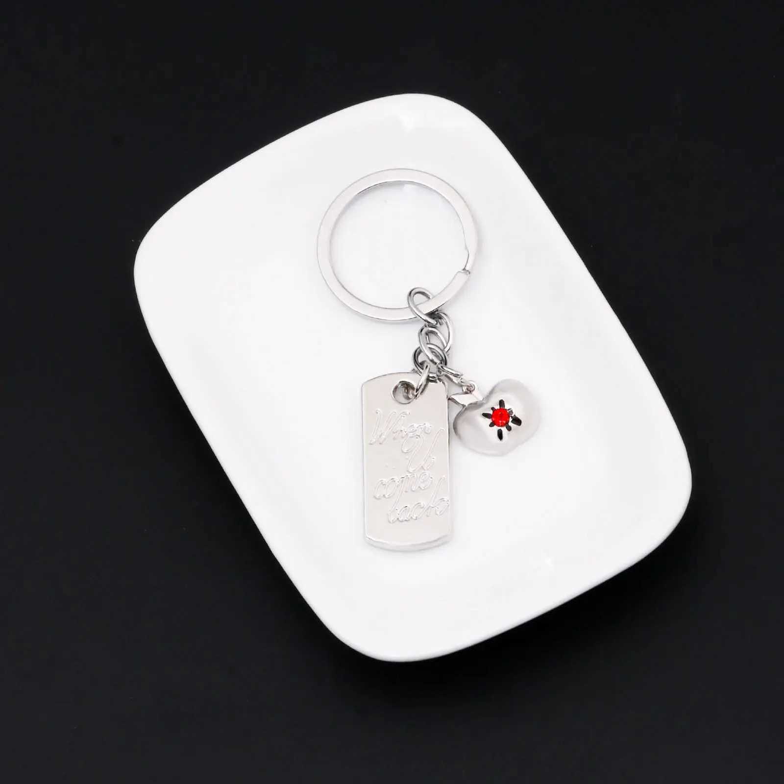Game Love and Deepspace Bag Pendant Creative Summer Day Caleb Keychain Apple Square Necklace Clavicle Charm Chain Party Gift G250802