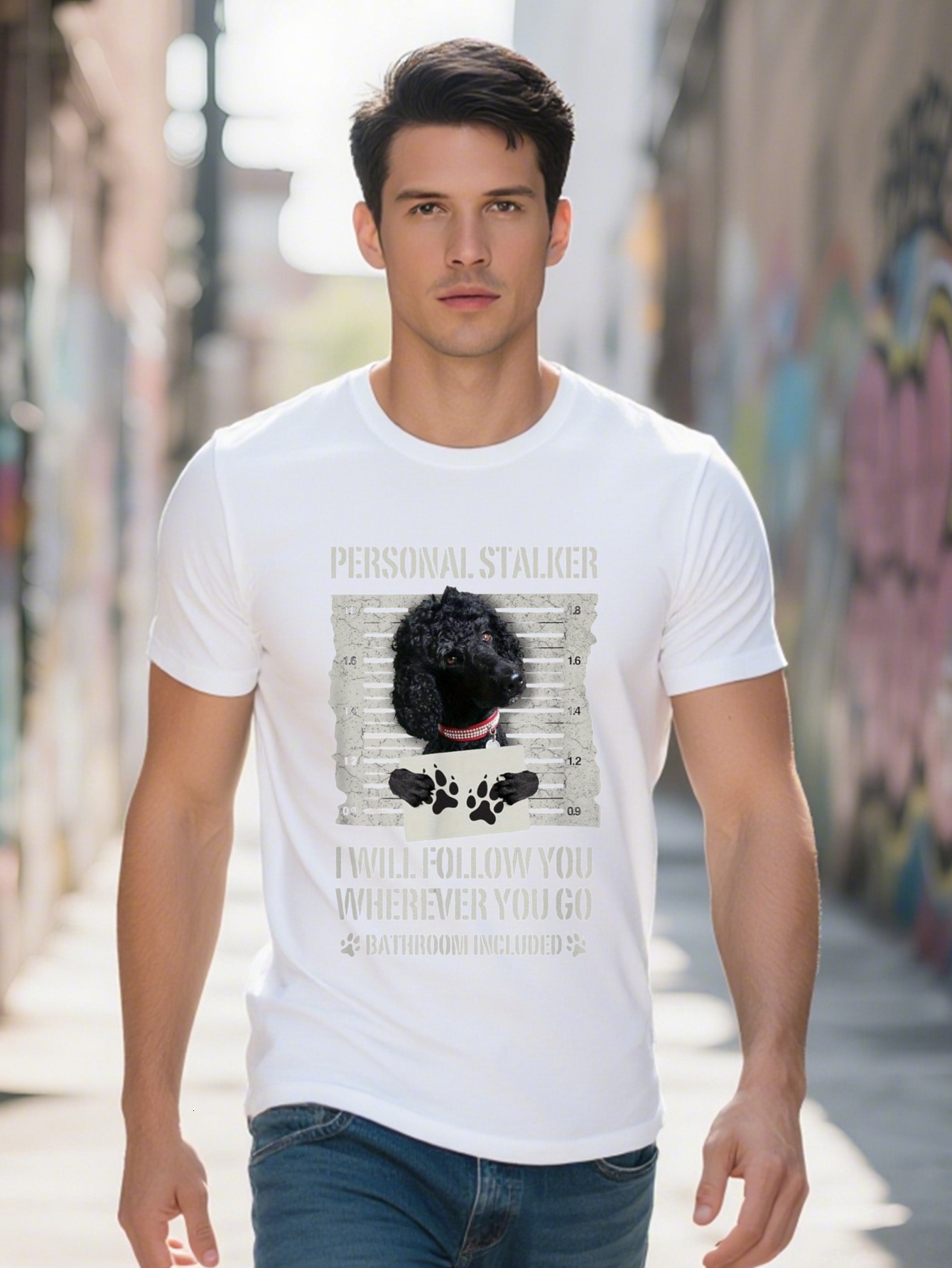 Men S g Cotton Personal Stalker Black Standard Poodle T-shirt