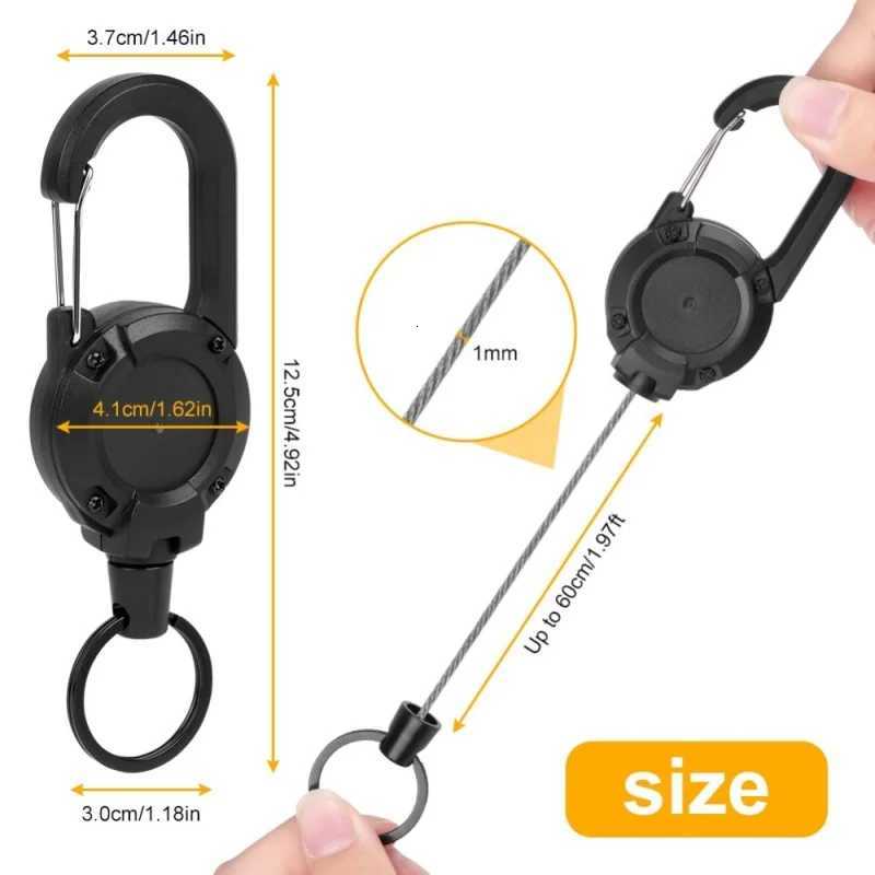 2/4/8pcs Outdoor Retractable Keychain Heavy Duty Carabiner Badge Holder Retractable ID Badge Clip Reel Key Chain for Fishing G250802