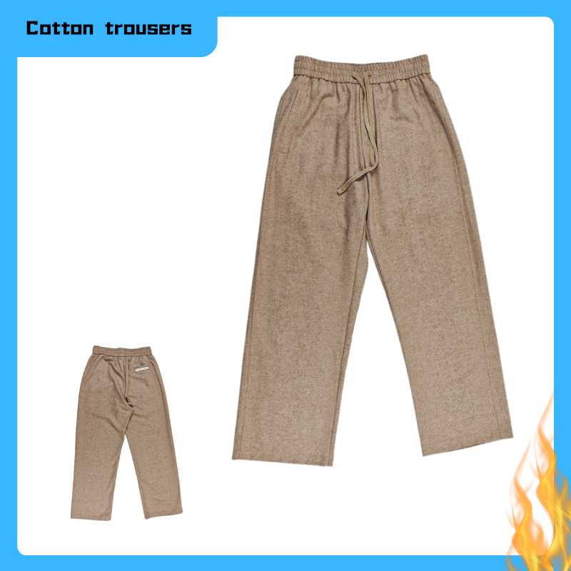 Men's Spring/Summer Ankle-Length Cotton Pants with Customizable Patterns - Elastic Waistband Patterns and colors can be customized