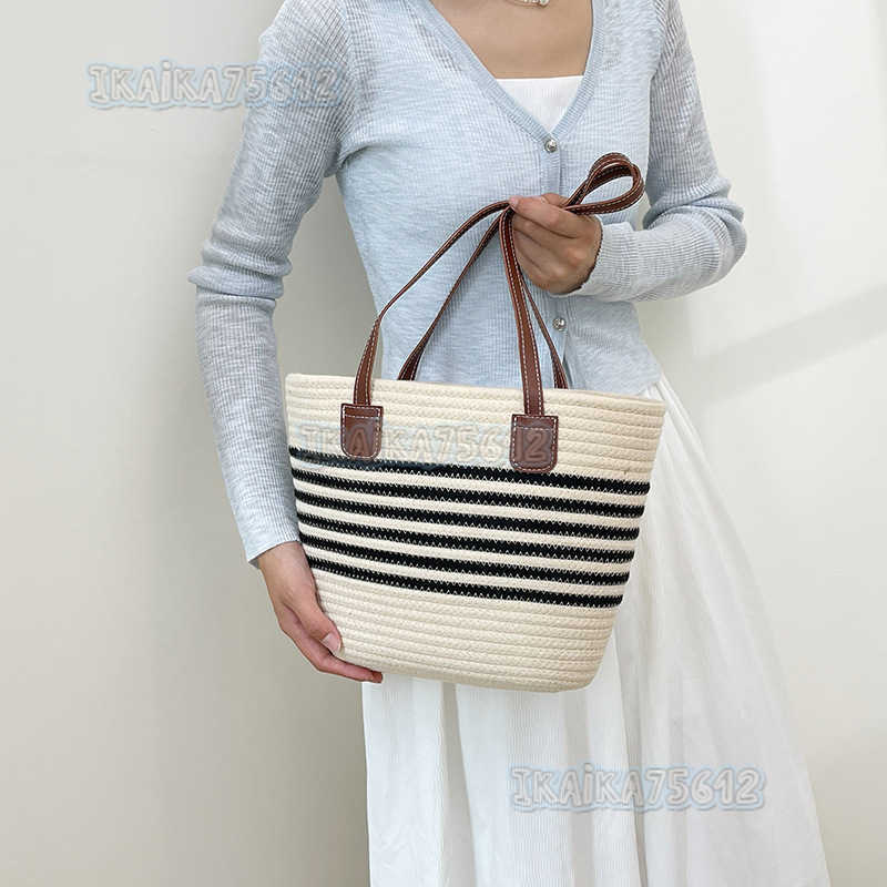 Casual Beach Tote Bag Large Capacity Woven Shoulder Bag Straw Bag for Women Summer Personality Straw Bag Bucket Bag H250804