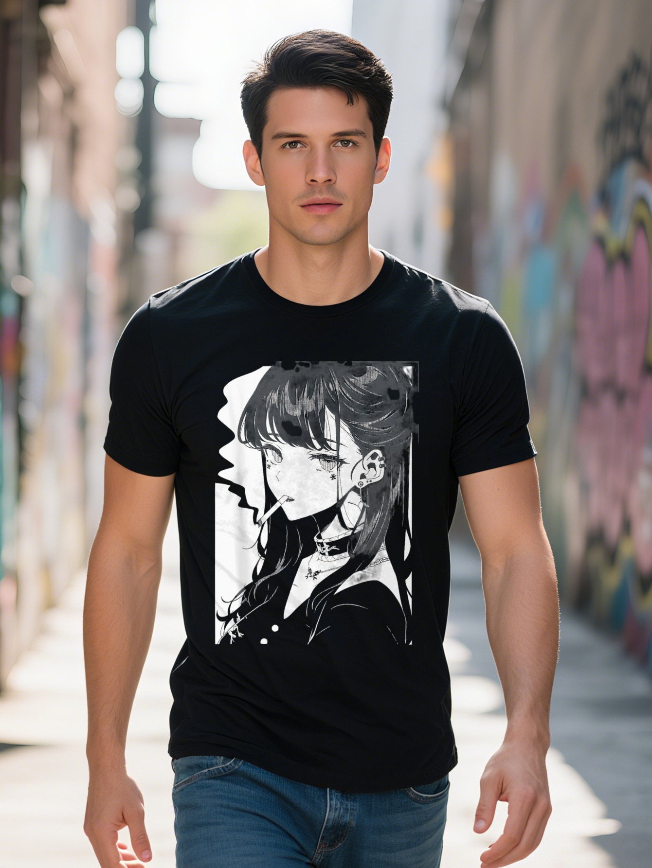 Anime Horror Girl Aesthetic Soft Grunge Waifu Japanese Otaku T-Shirt 5b092
