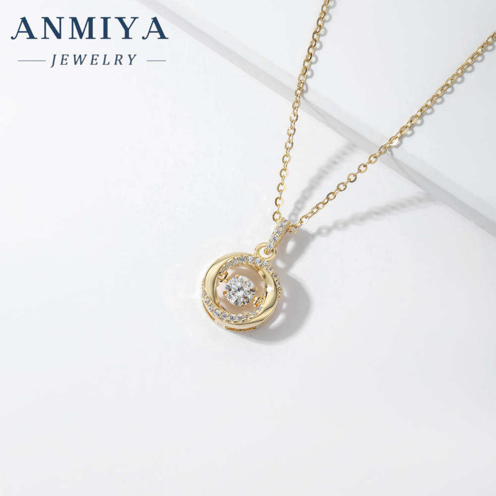 Fashion Jewelry White Gold Plated 925 Sterling Silver Chain Round Moissanite Diamond Pendant Women Necklace With GRA Certificate