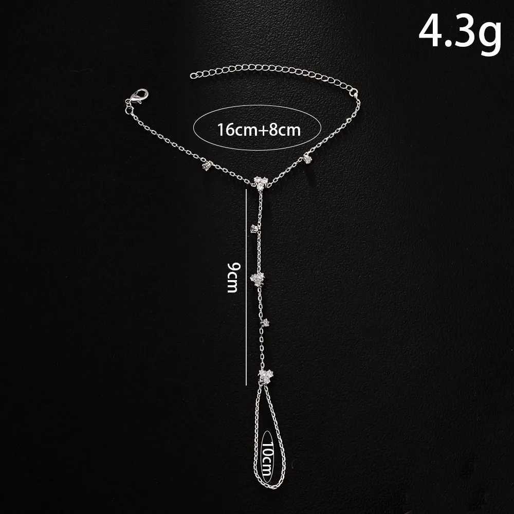 Simple Personality Gold Color Stainless Steel Y Chain Zircon Inlay Adjustable Bracelets for Women Ring Connect Bracelets Jewelry XJ250804