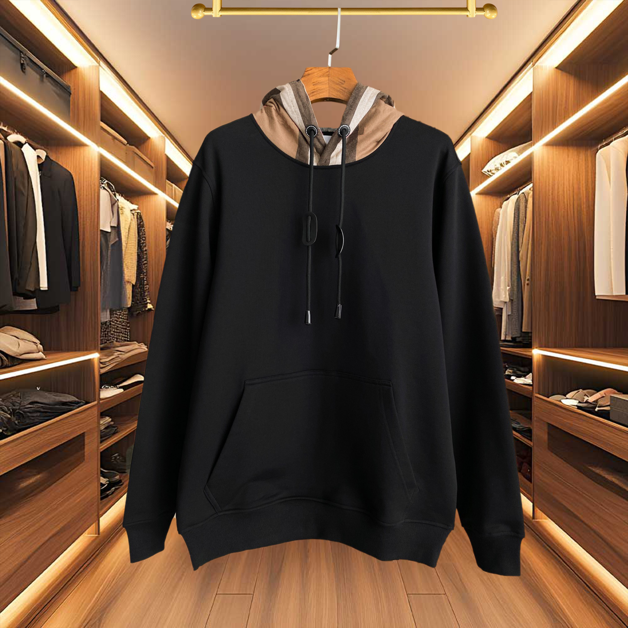 High quality designer men's hoodie new autumn and winter hooded hoodie hat color blocked trendy fashion versatile for both men and women
