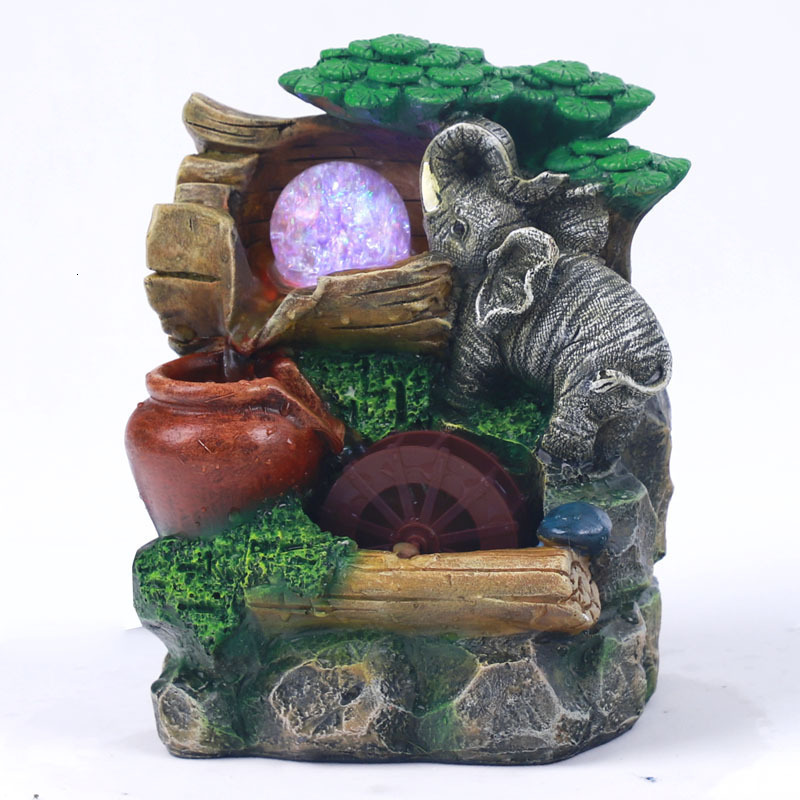 Creative Mini Desktop Ornaments Small Fountain Wealth-Attracting Waterwheel Flowing Water Landscape Decorations Business Festival Gifts 240830