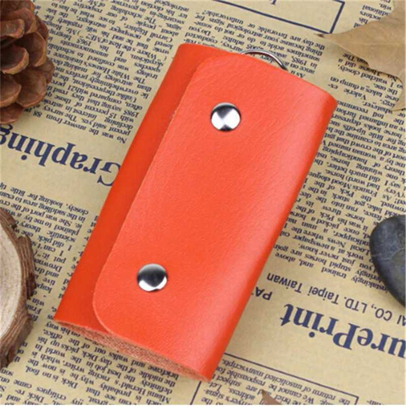PU Leather Women Men Key Holders Keys Organizer Fashion Solid Key Wallets Key Pouch Car Keychain Housekeeper Key Chain Wallet G250802