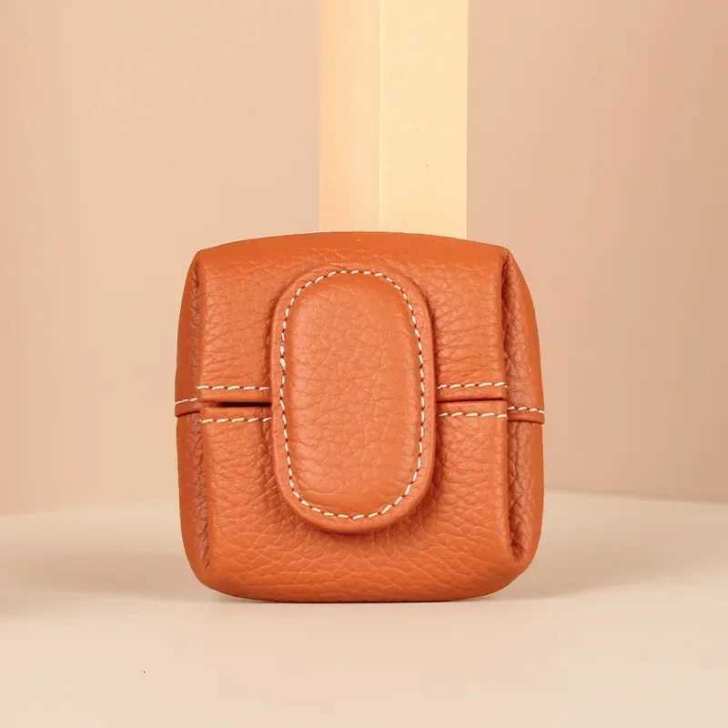 Mini Lychee Pattern Coin Purse Solid Color Buckle Key Earphone Storage Bag Casual Change Pouch for Daily Use G250802