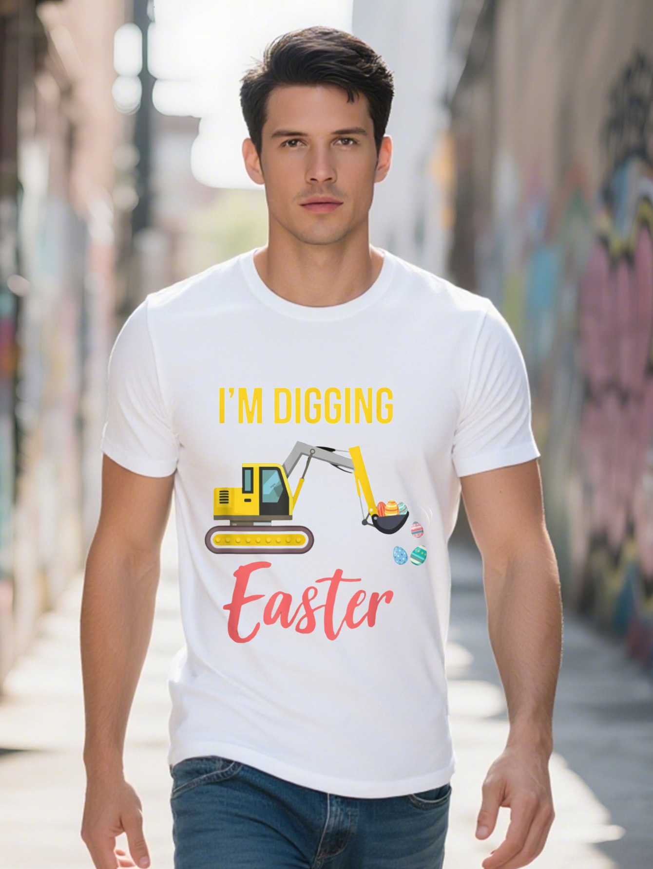 Men S g Cotton I'm Digging Funny Easter T-shirt for Adults