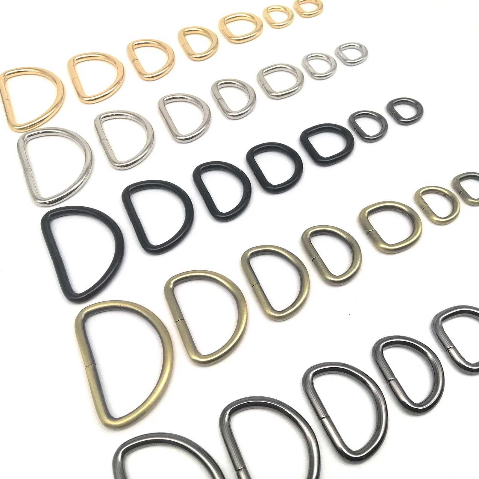 5pcs High Quality Thickened Metal Leather Hand Bag Backpack Purse Strap Belt Dog Collar Chain Semi O Dee D Ring Buckle Clasp DIY G250802