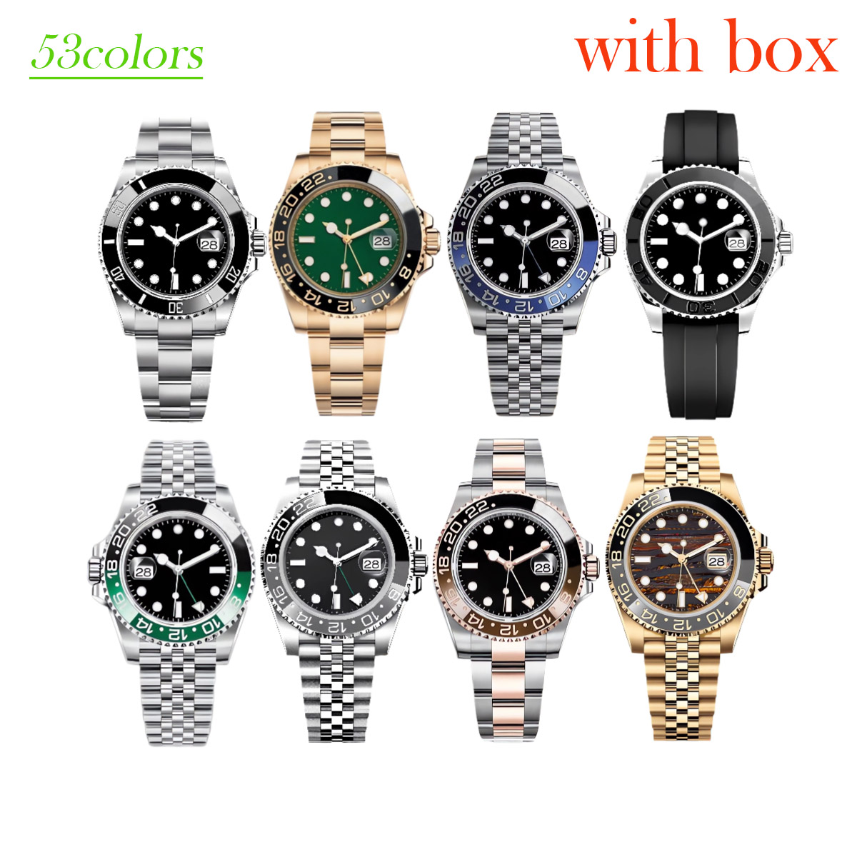 Mens watch 41MM ceramics dial 2813 automatic movement man watches 904L stainless steel/rubber strap women luxury wristwatch sapphire luminous montres with box