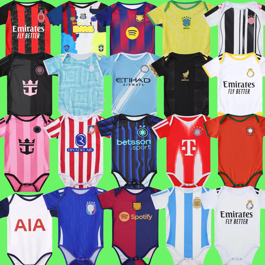2025-26 Baby inters miamikids Real Soccer Jerseys saka mbappe rice bellingham football kits 24 25 26 Baby City kid kit MadridS MIAMIS argentinas Football Jersey shirt