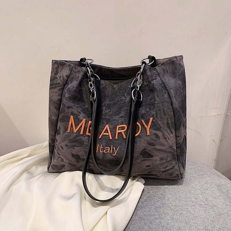 Design Denim Women's Large Capacity Class Commute Shoulder Tote Bag