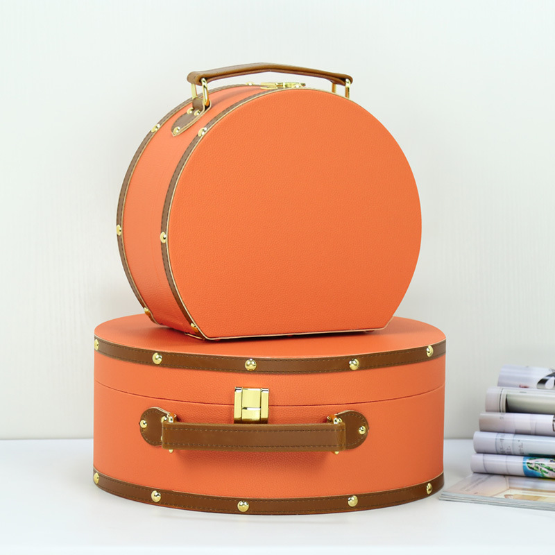 Model Home Furniture Soft Decoration Orange Half-Moon Handheld Ornament Storage Box New Chinese Style Simple